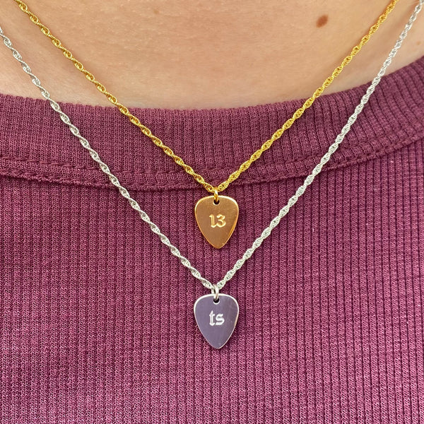 PREORDER 13 + TS Double-Sided Guitar Pick Necklace