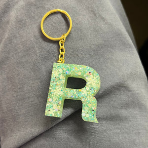 Mint Blue/Green "R" With Snowflakes