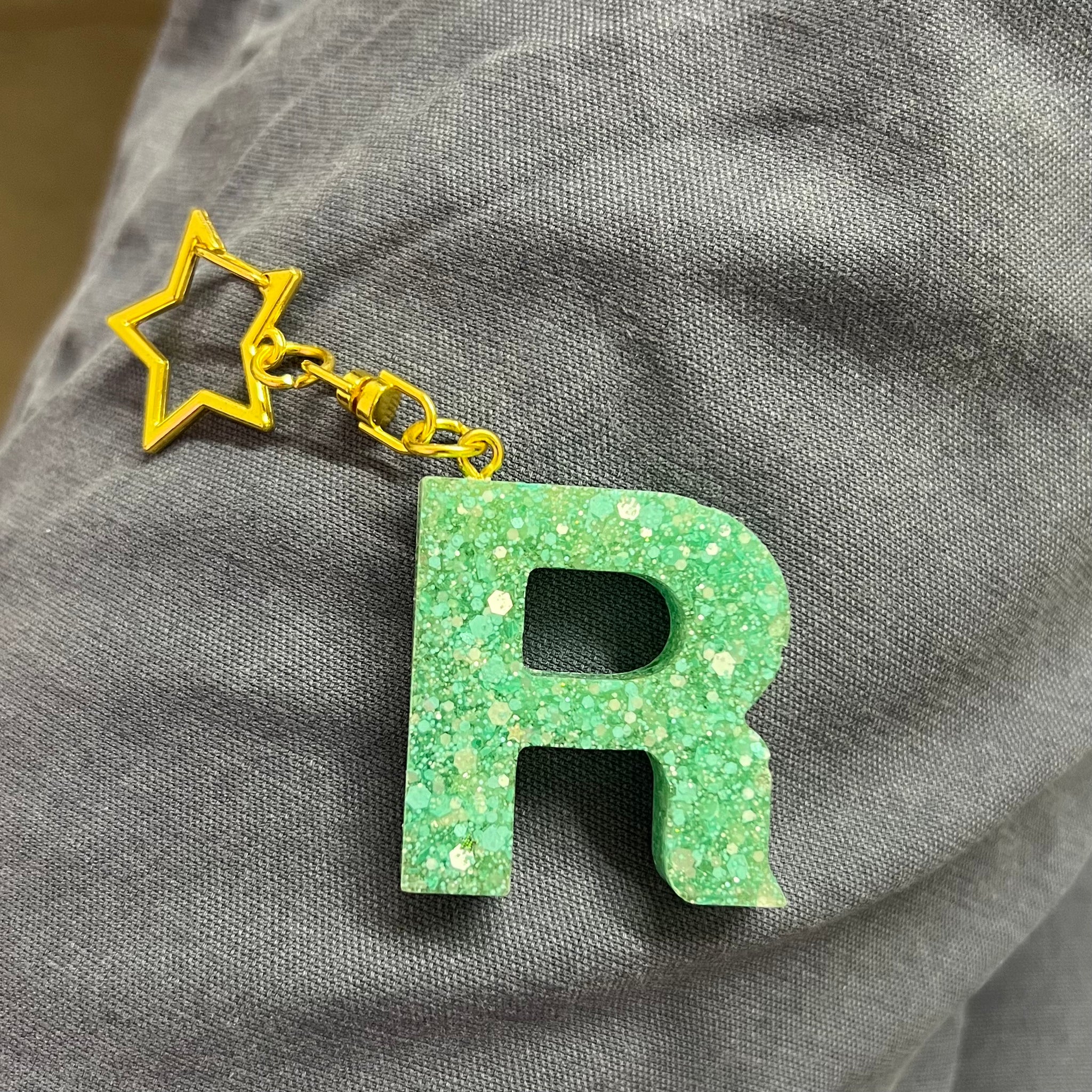 Turquoise "R" With Star Chain