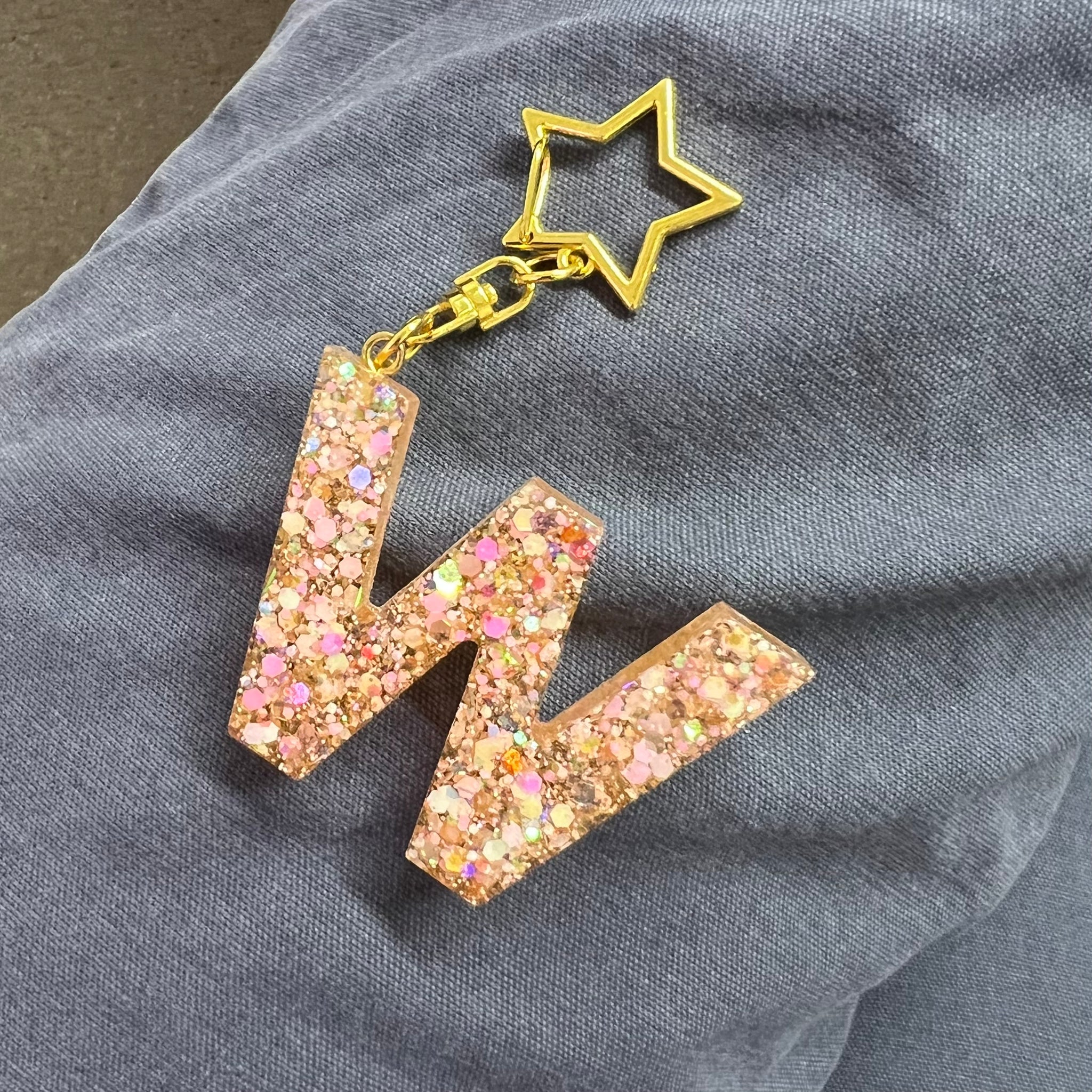 Light Pink "W" With Star Chain