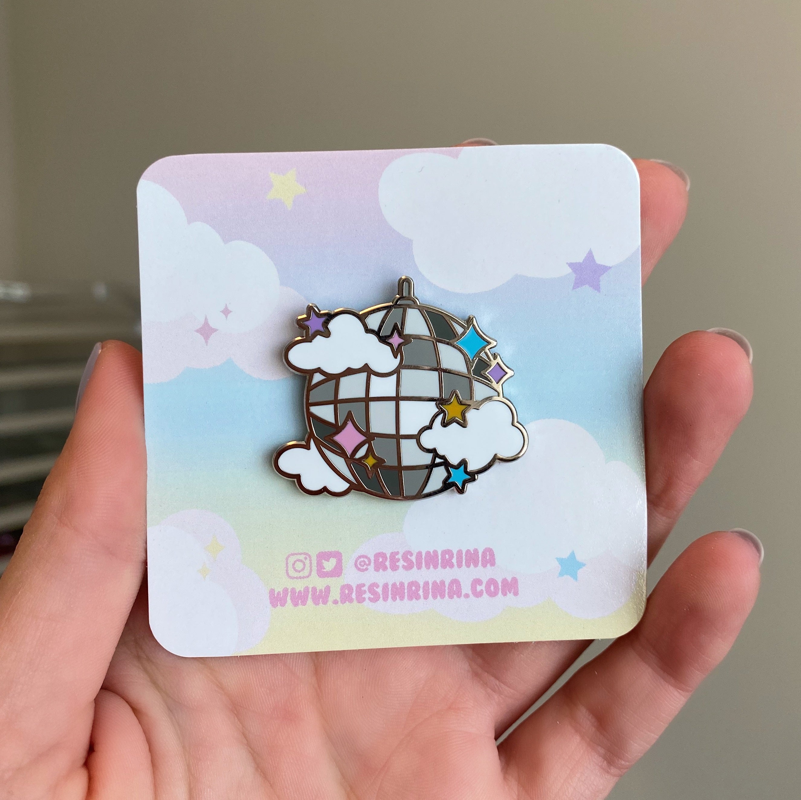 Pastel Mirrorball Hard Enamel Pin